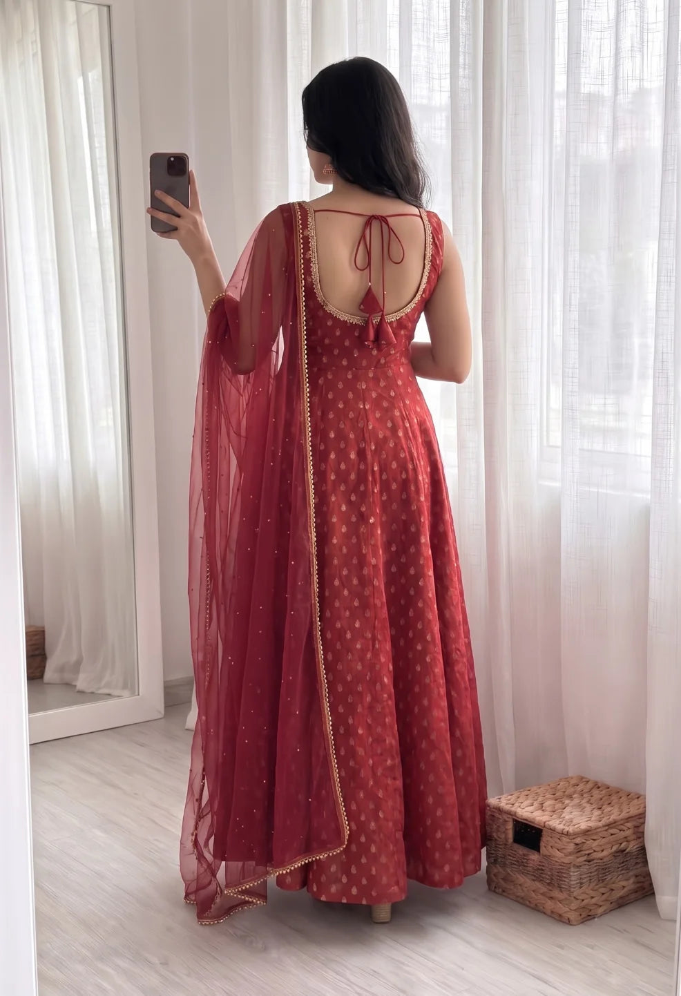 Chanderi Jacquard Anarkali