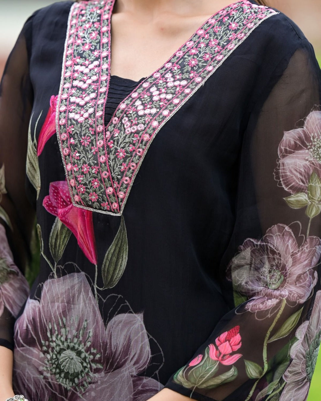 Georgette Printed With Pants Suit Set