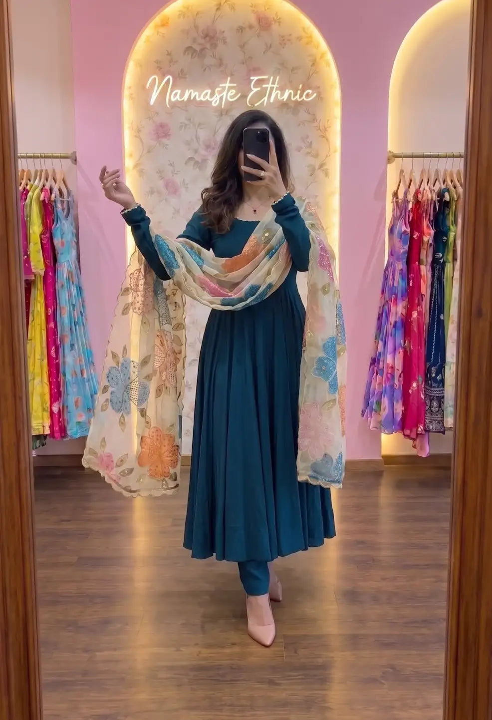 Madhkamini Teal Anarkali