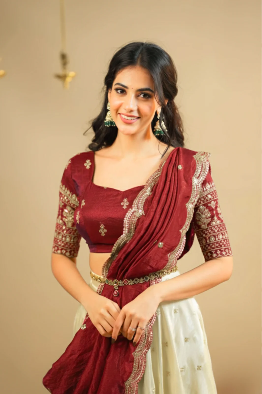 Maroon Pearl Lehenga