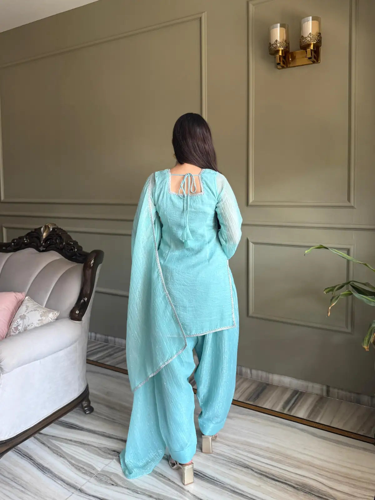 Siroksi work Duppata Set