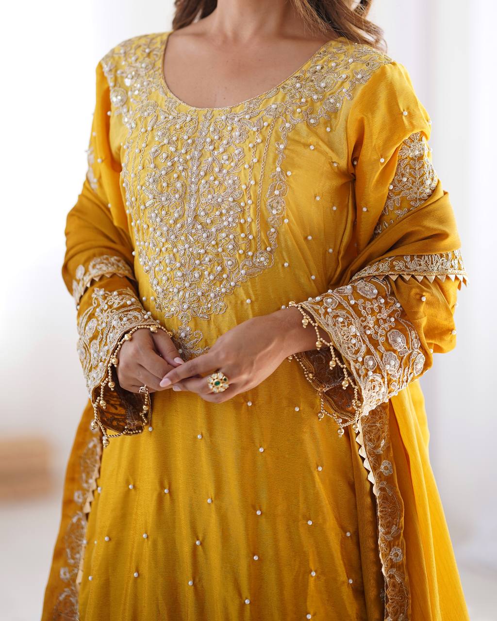 Yellow Dual Shade Sharara Set