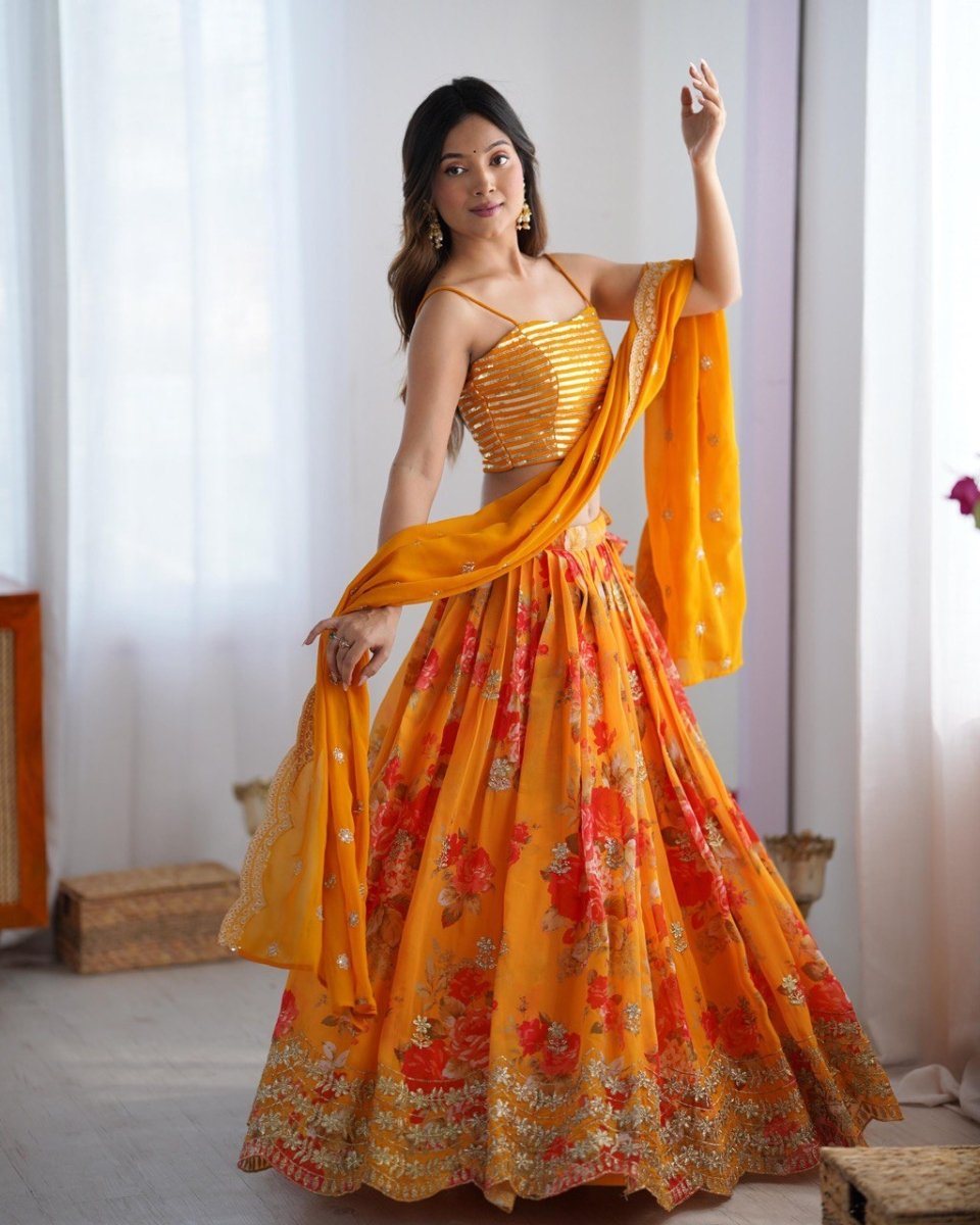Orange Lehenga With Koti