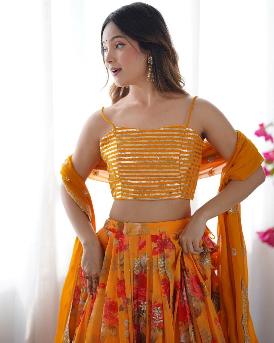 Orange Lehenga With Koti
