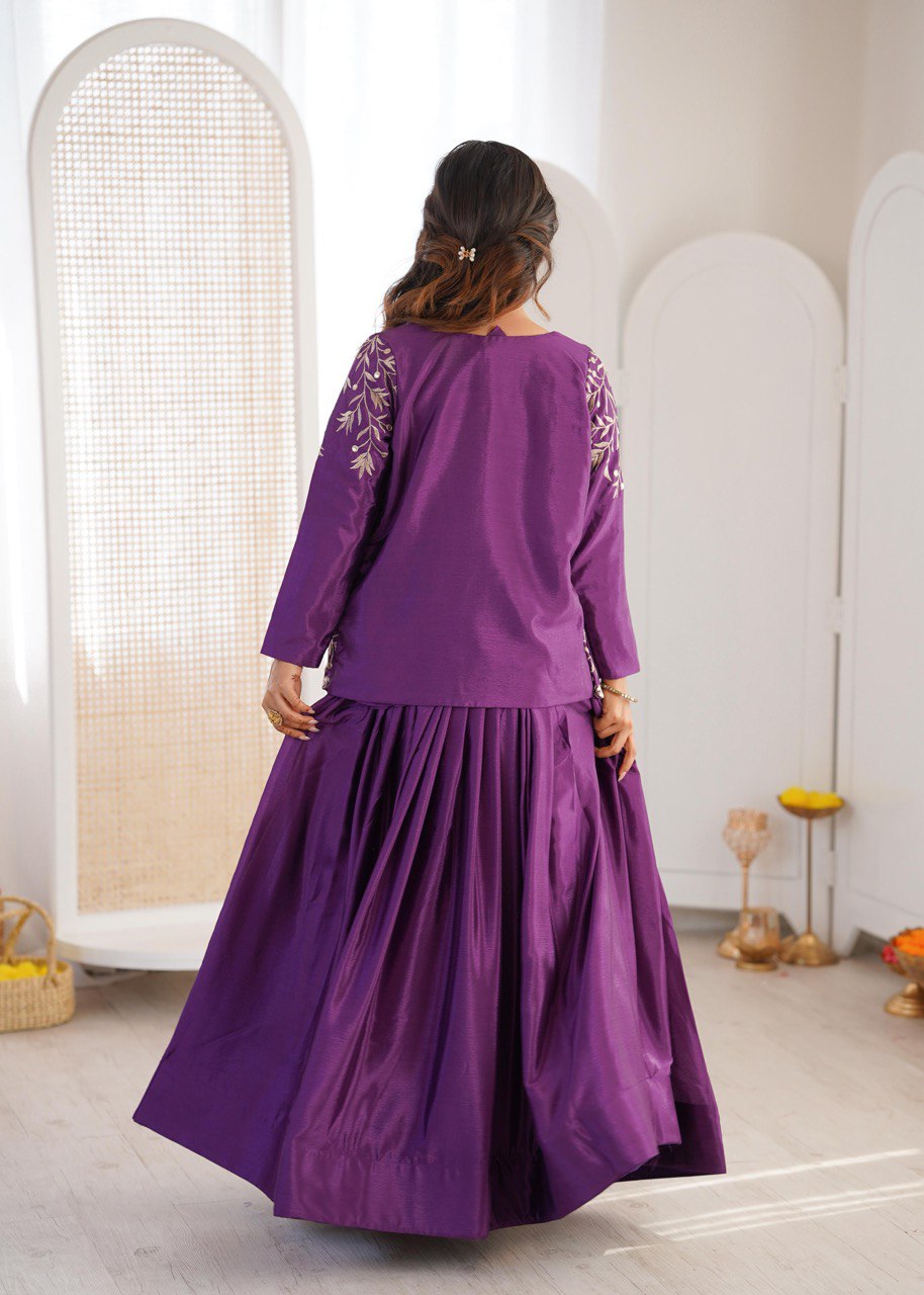 Purple Jacket Lehenga