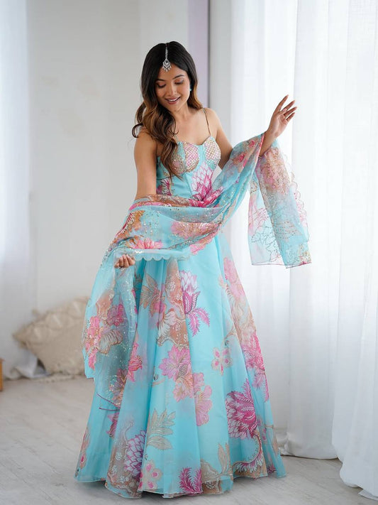 Aarti Fully Stitched Corset Lehenga