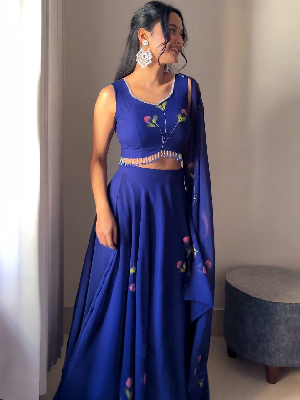Aastha Hand Painted 8mtr Flair Lehenga