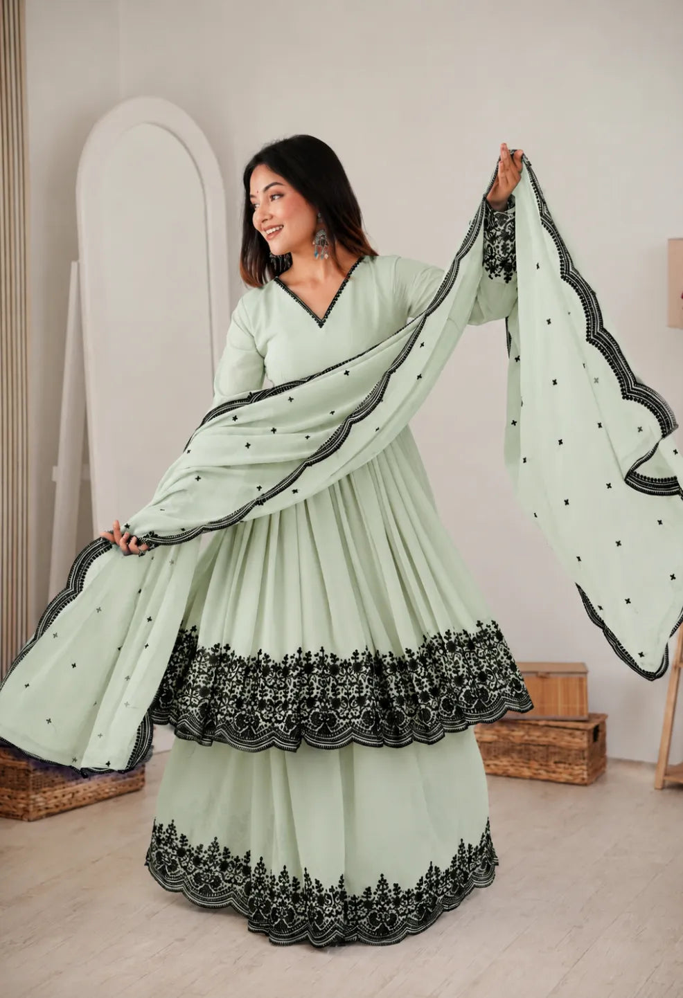 Arti Embroidery Sharara Set