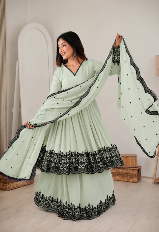 Arti Embroidery Sharara Set