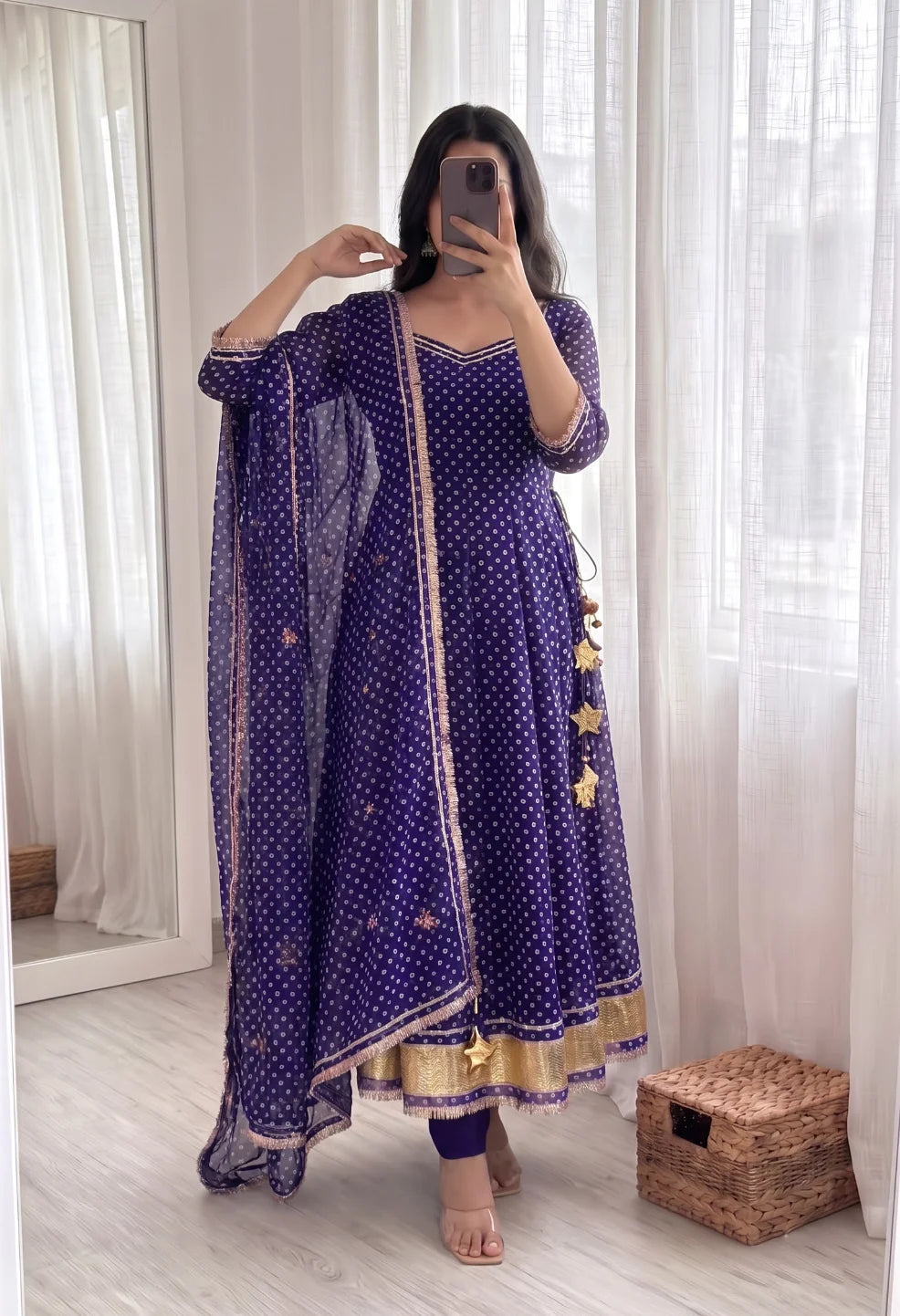 Bandhani Anarkali Set