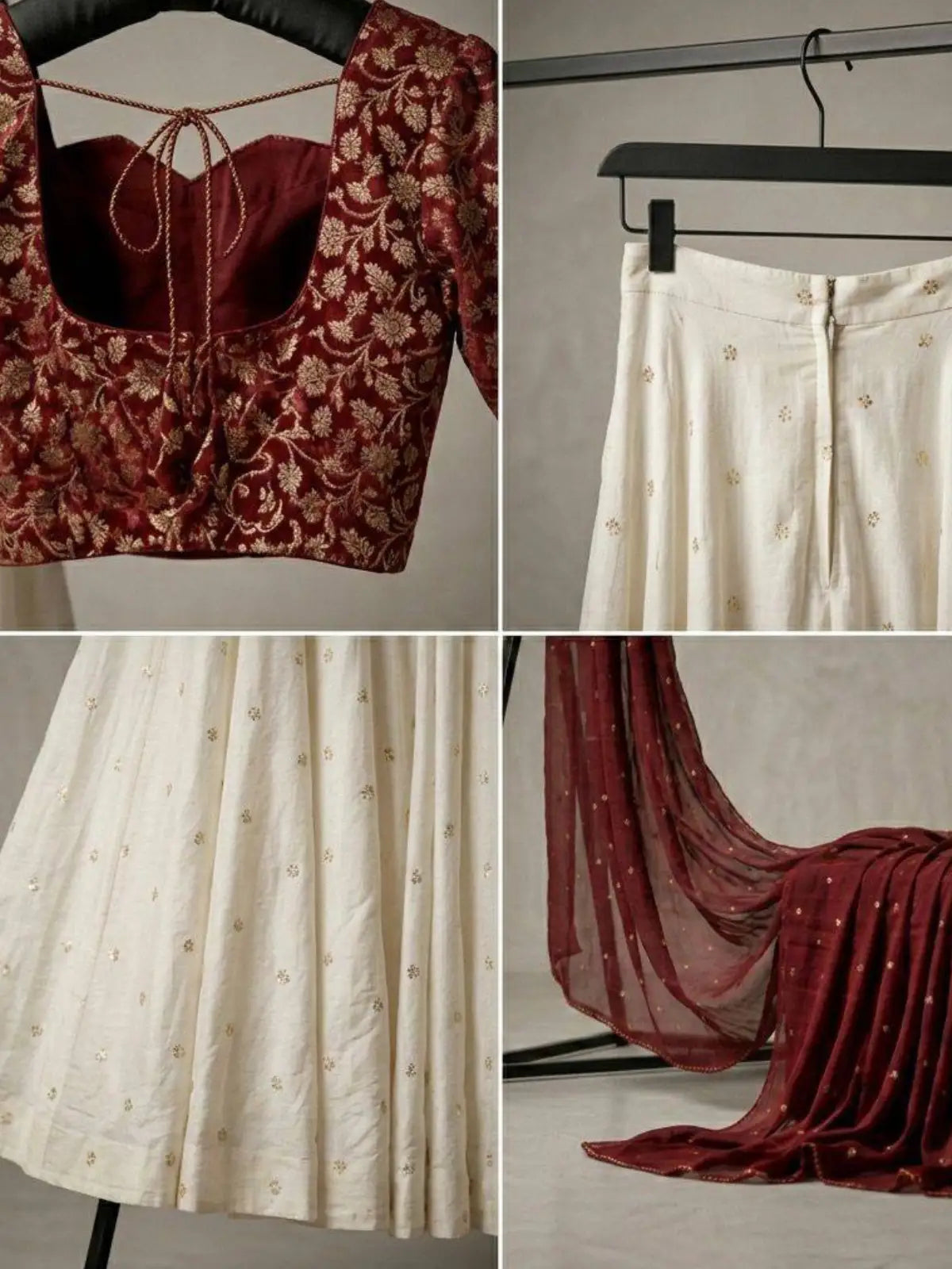 Berry Cream Lehenga