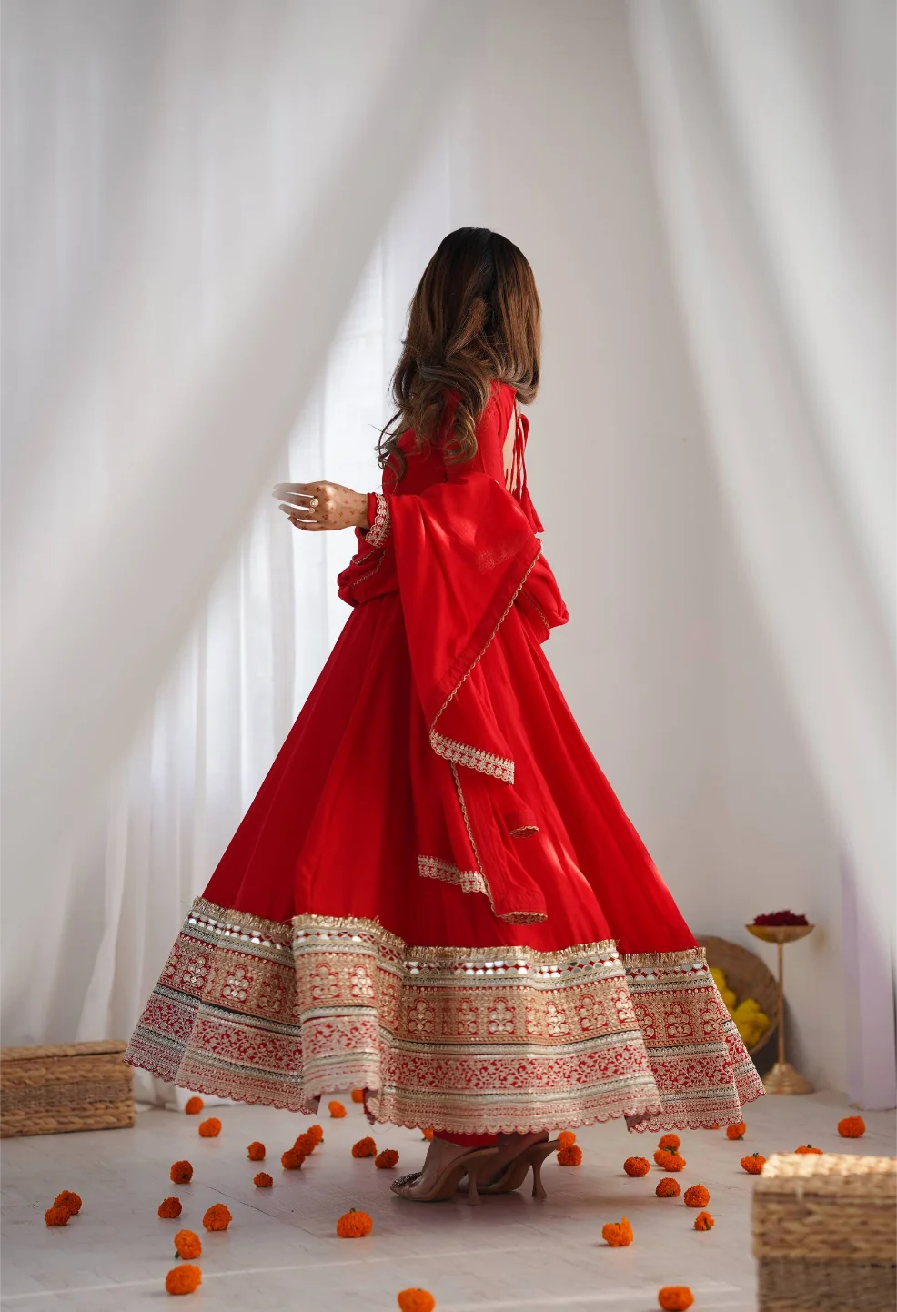 Blooming Red Anarkali