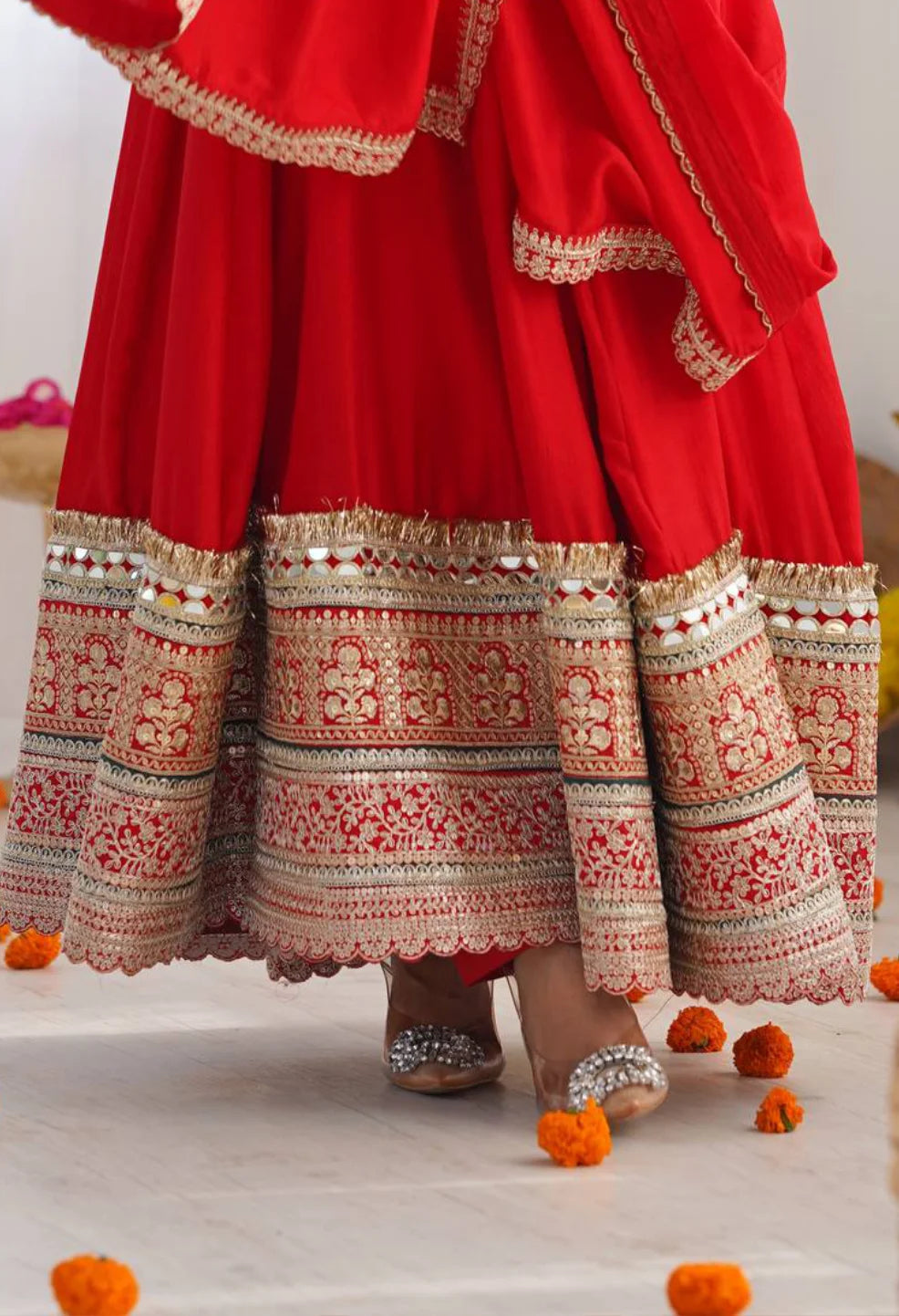 Blooming Red Anarkali