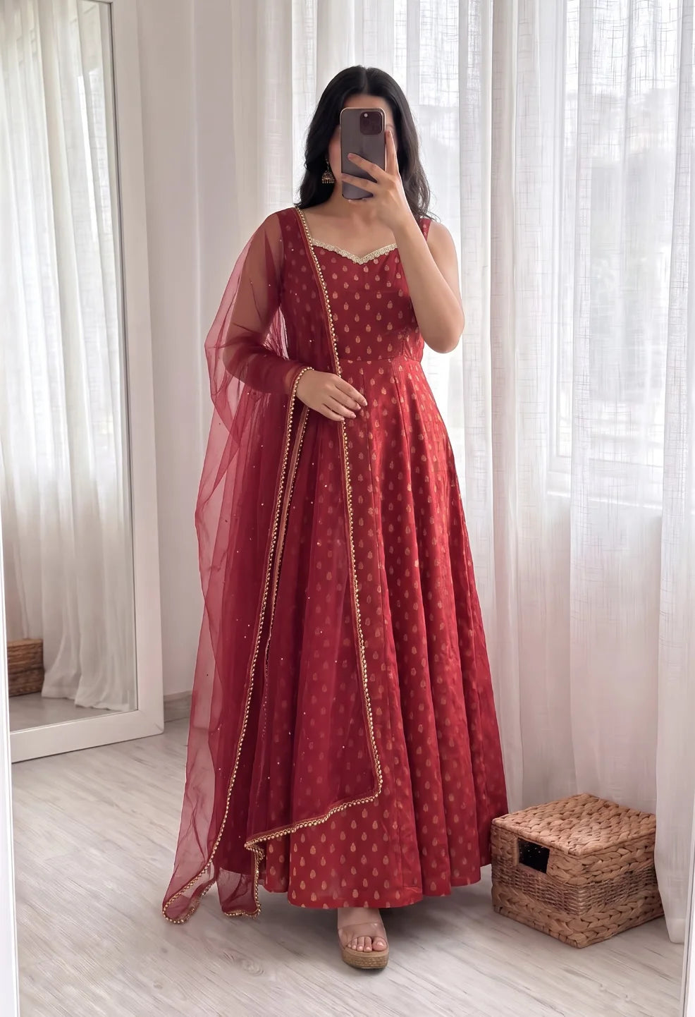 Chanderi Jacquard Anarkali