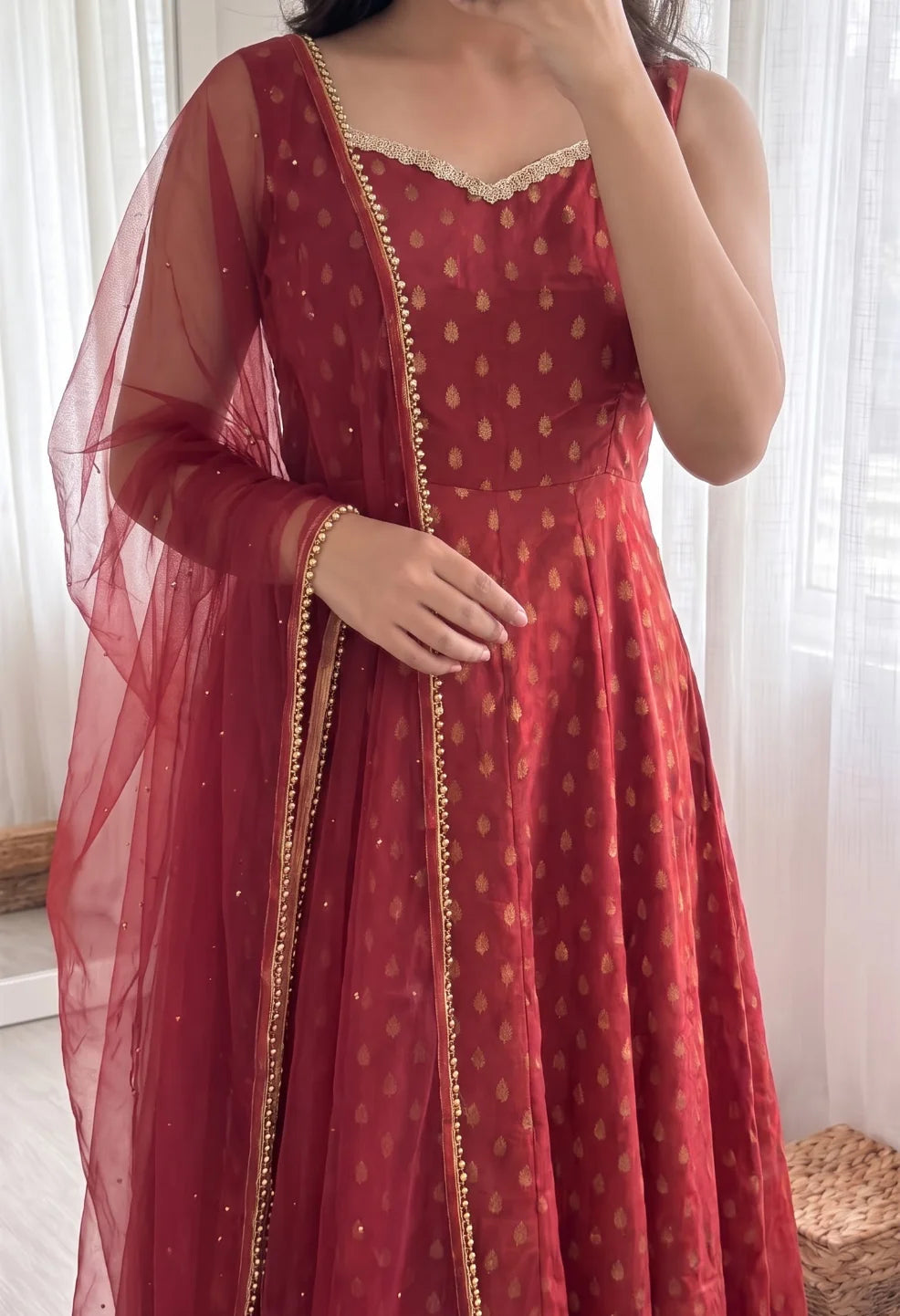 Chanderi Jacquard Anarkali
