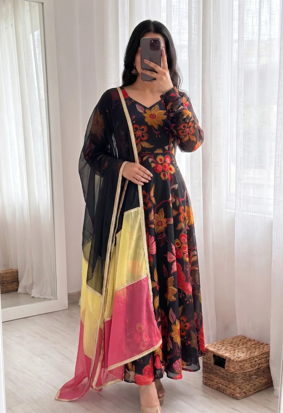 Flower Anarkali Set