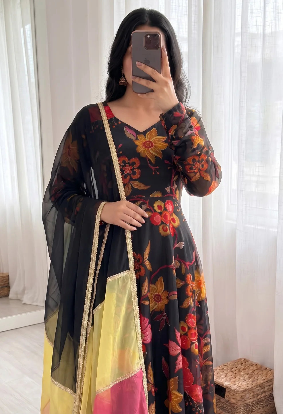 Flower Anarkali Set