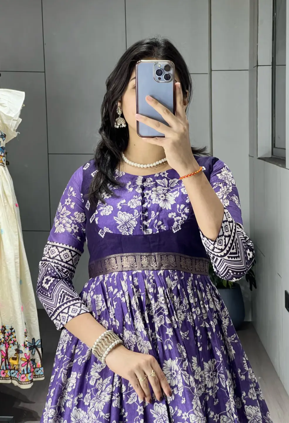 Graceful Kalamkari Silk Gown