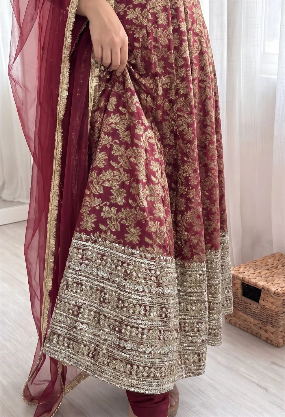 Jacquard Butti Anarkali Set