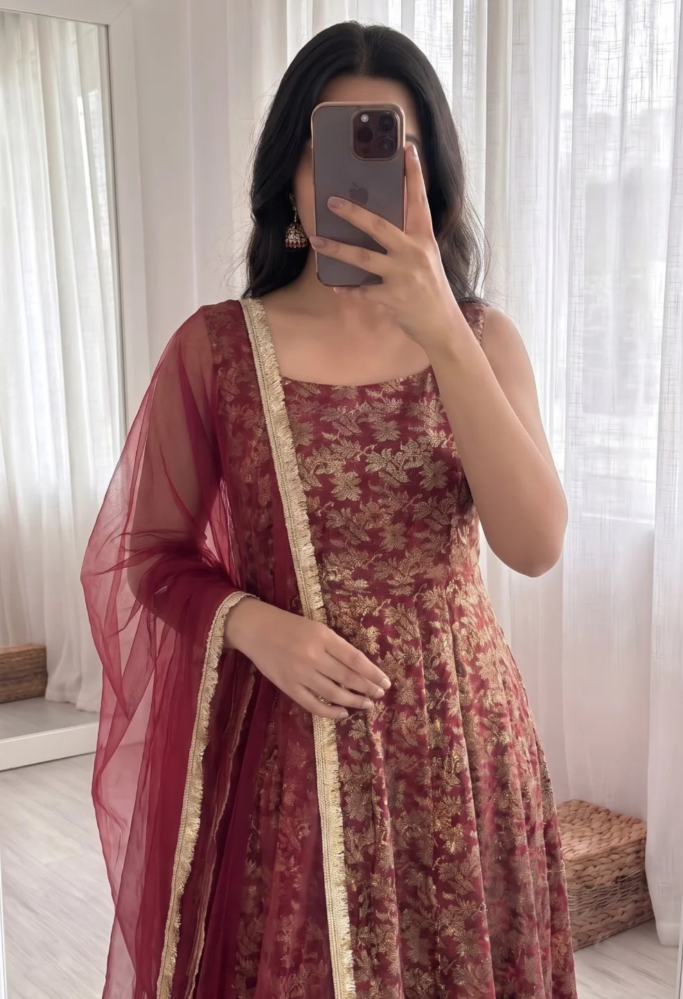 Jacquard Butti Anarkali Set