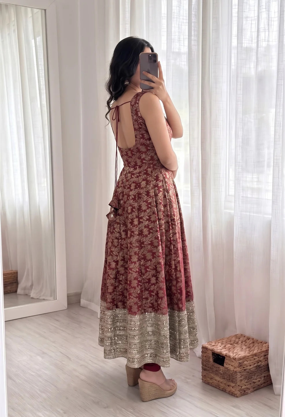 Jacquard Butti Anarkali Set