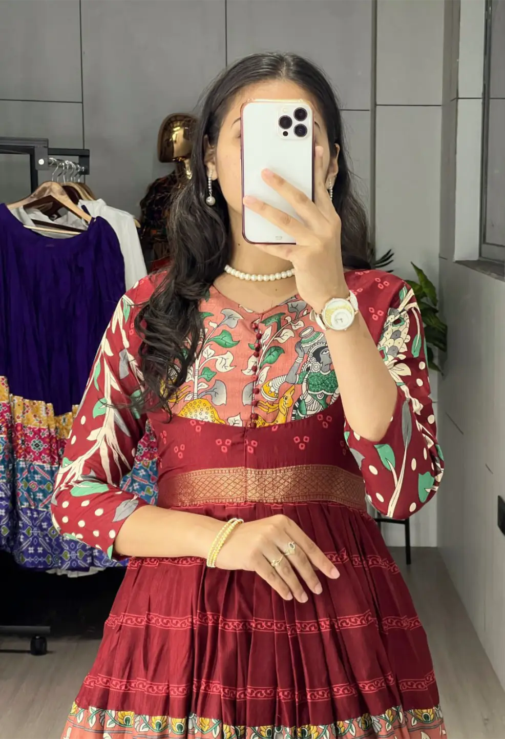 Kalamkari Silk Gown