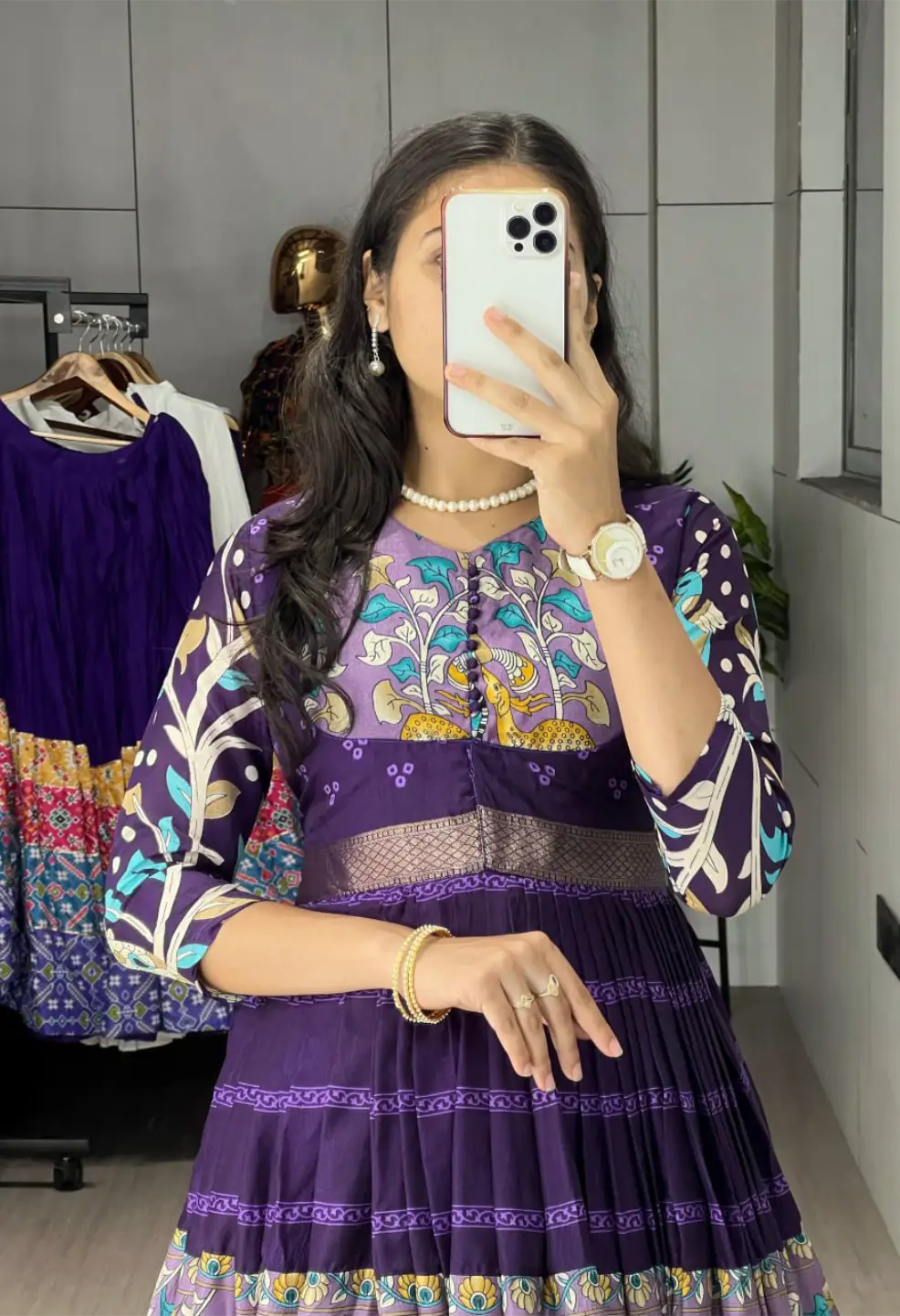 Kalamkari Silk Gown