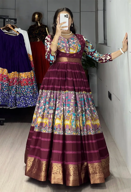 Kalamkari Silk Gown