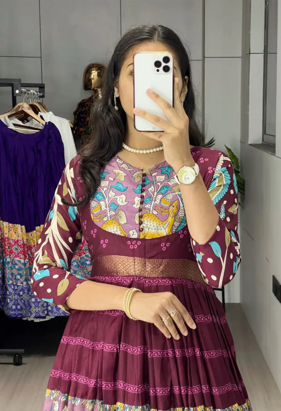 Kalamkari Silk Gown