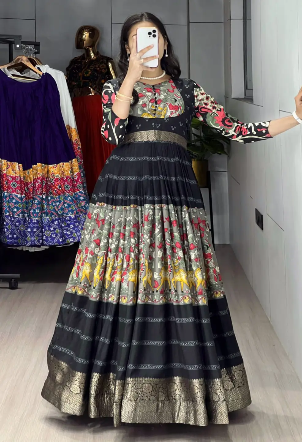 Kalamkari Silk Gown