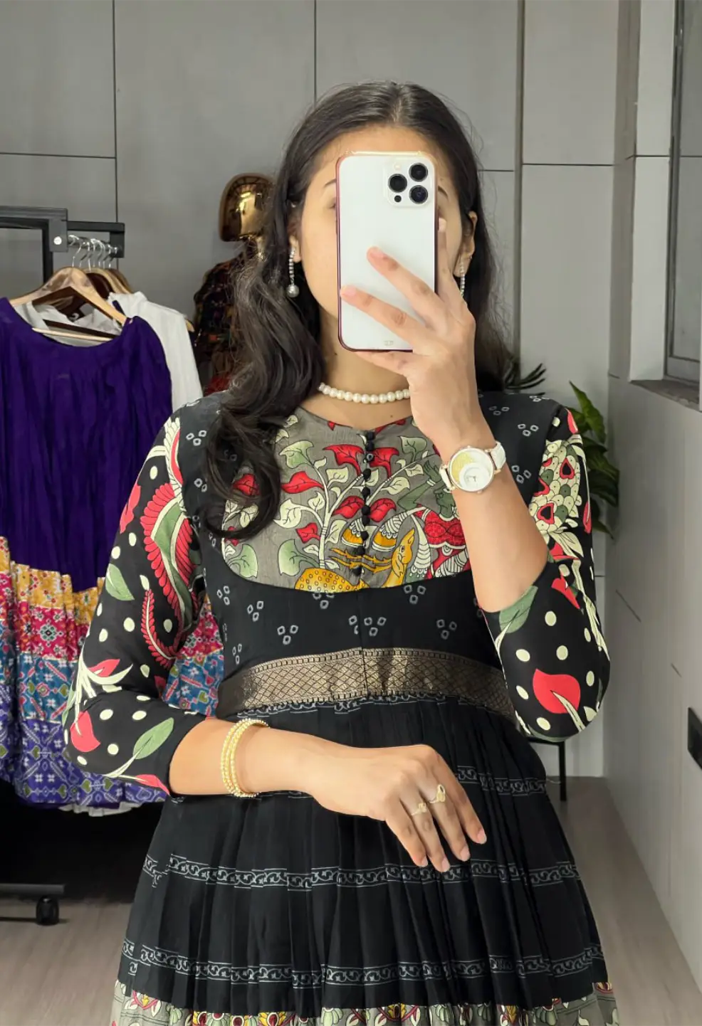 Kalamkari Silk Gown