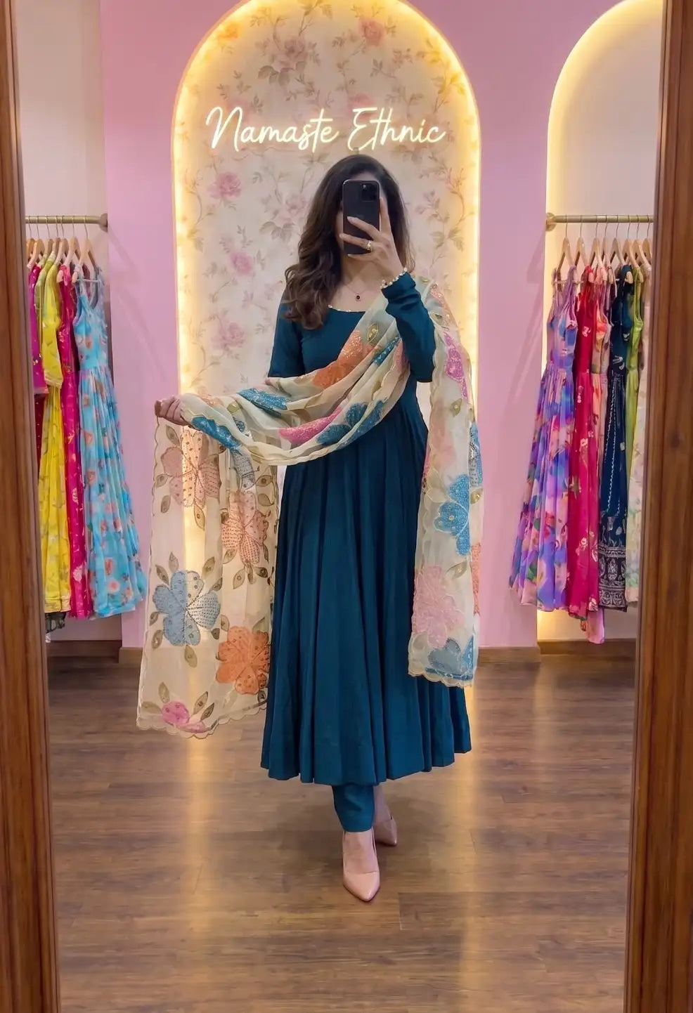 Madhkamini Teal Anarkali