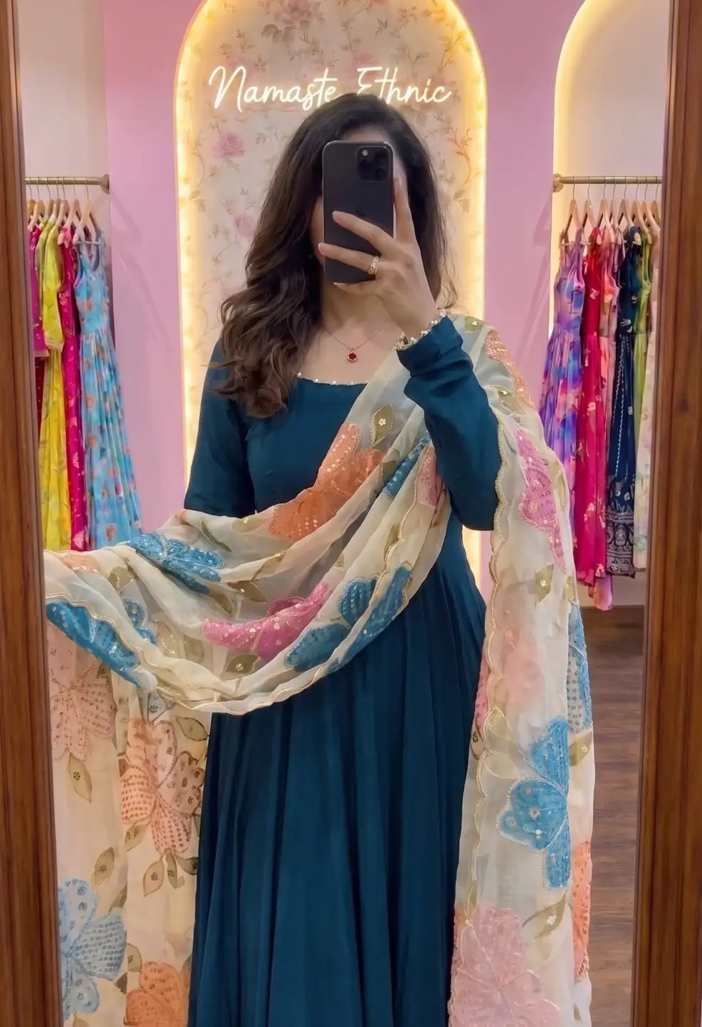 Madhkamini Teal Anarkali