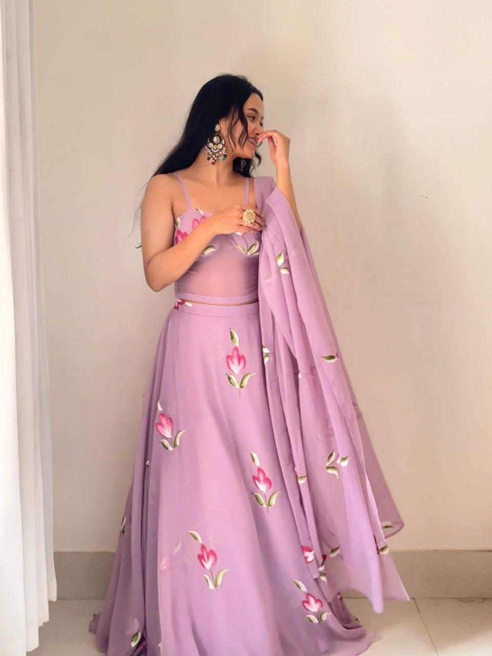 Mohika Hand Painted 8mtr Flair Lehenga