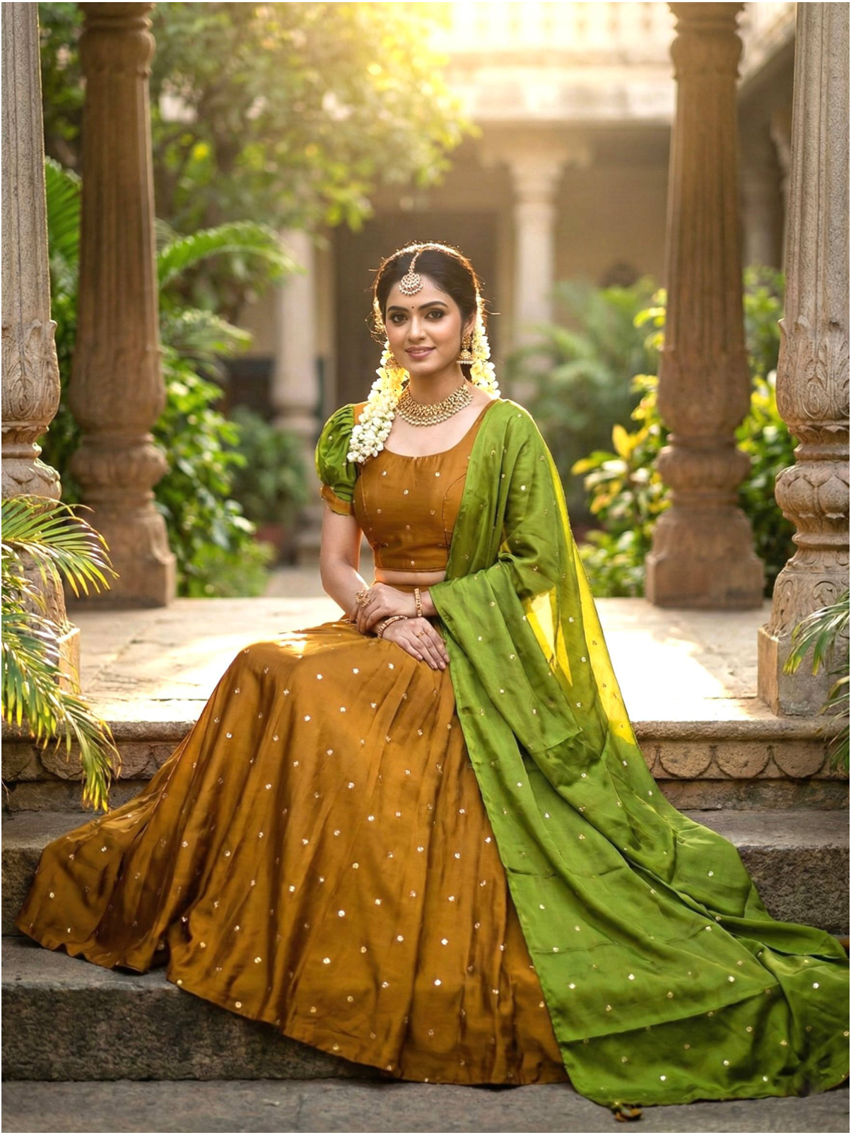 Mustard Golden Lehenga