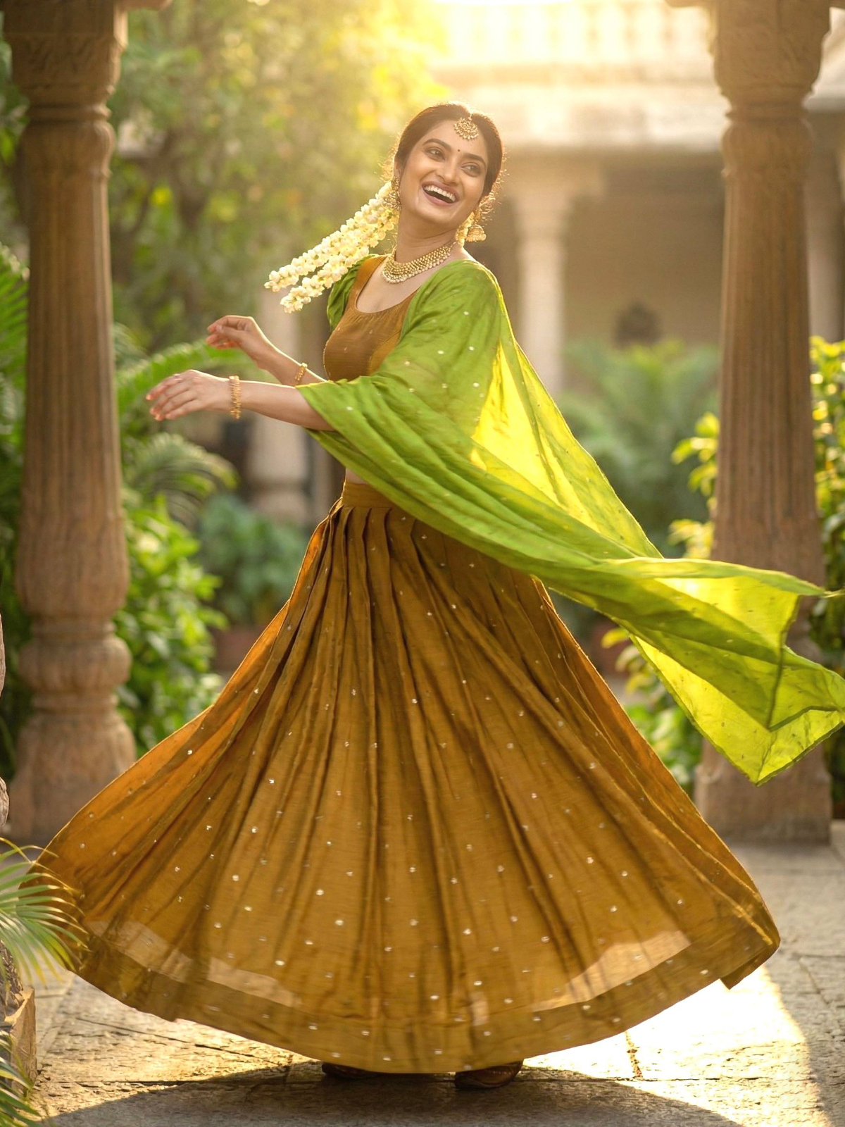 Mustard Golden Lehenga
