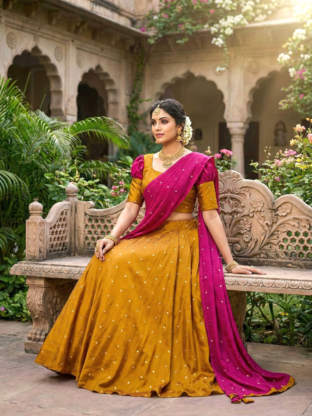 Mustard Golden Lehenga