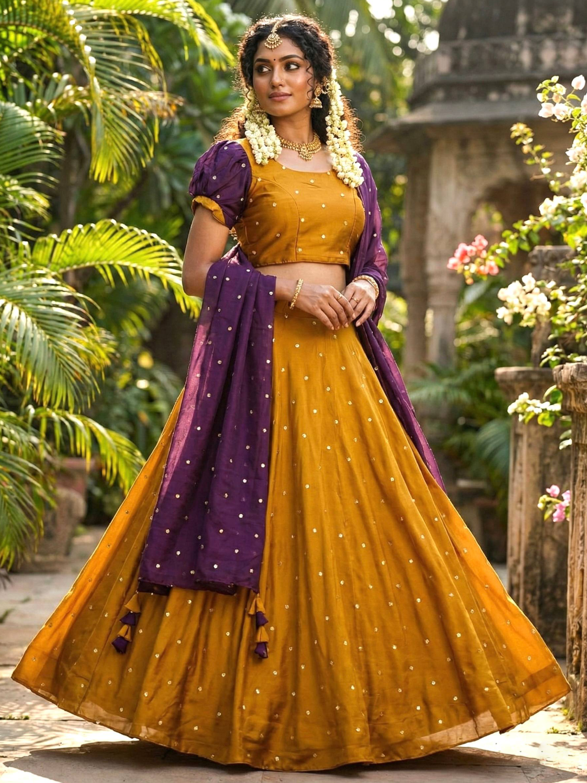 Mustard Golden Lehenga