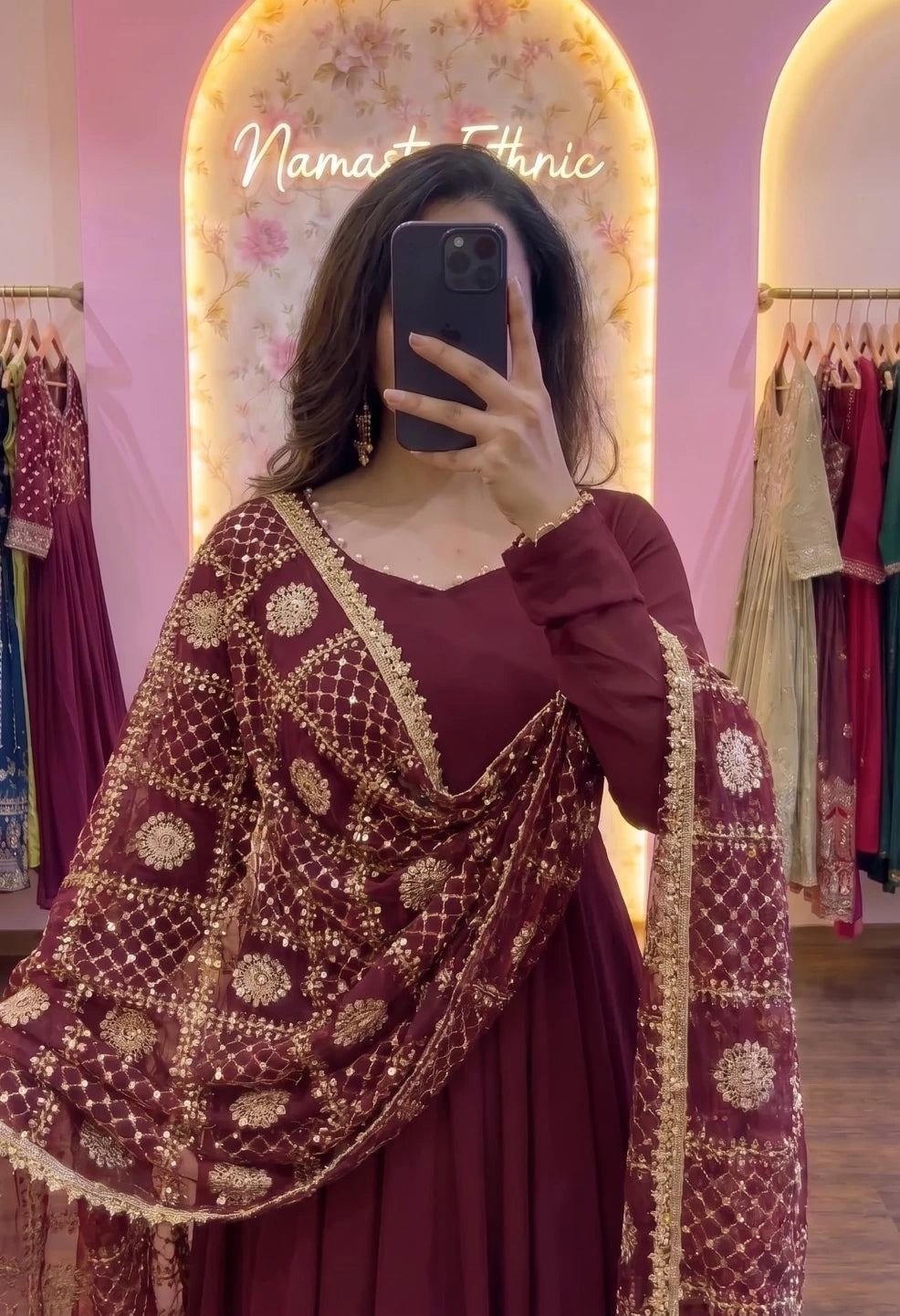 Naina Anarkali Maroon