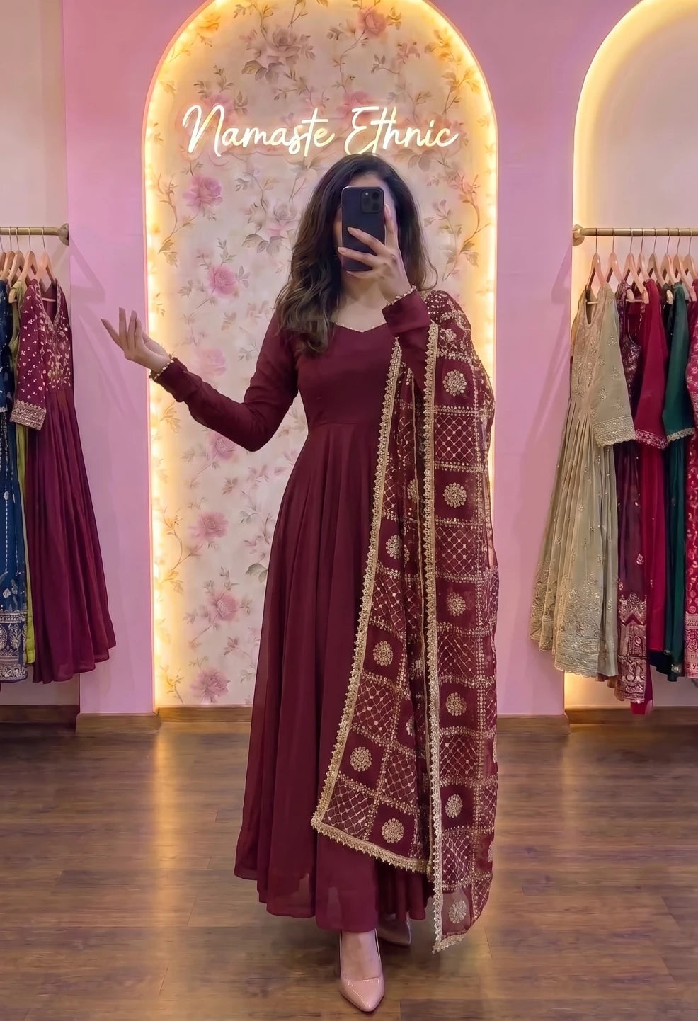 Naina Anarkali Maroon