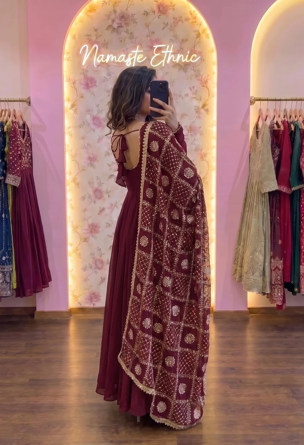 Naina Anarkali Maroon