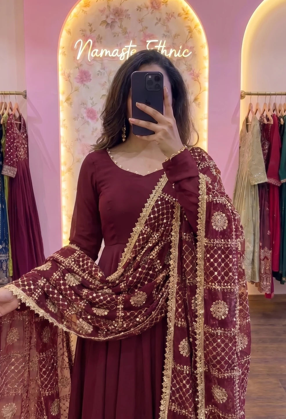 Naina Anarkali Maroon