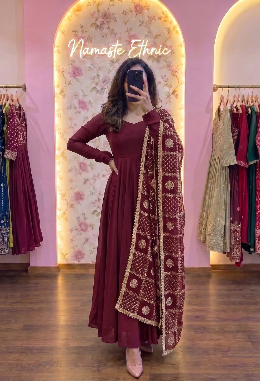 Naina Anarkali Maroon