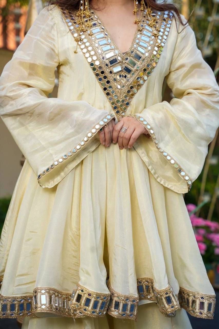 Noor Mirror Work Sharara Set