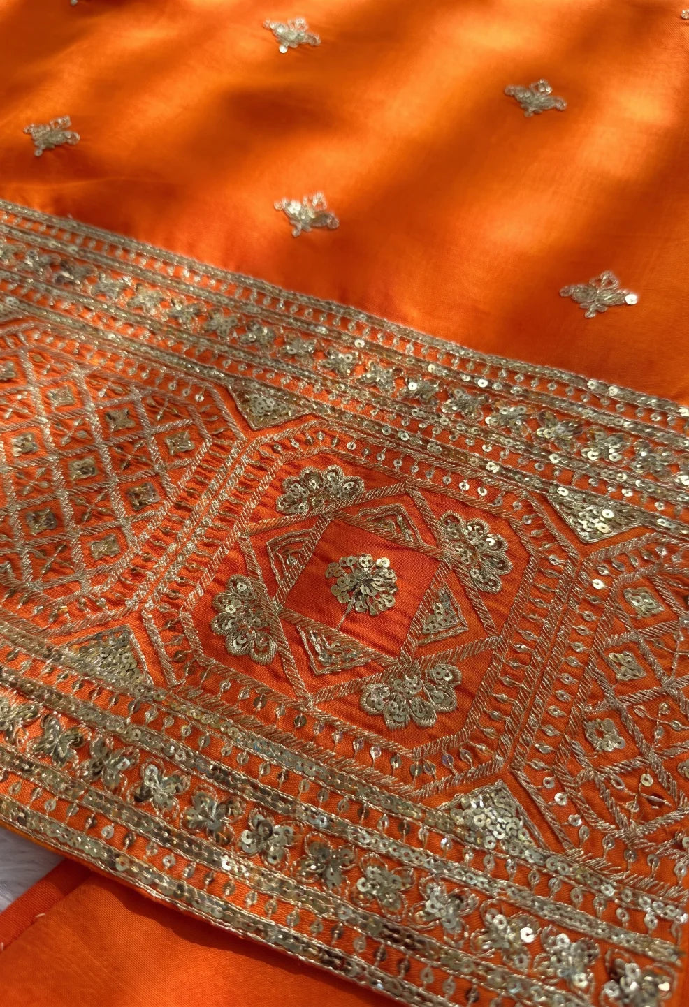 Orange Bandhani Sharara Set