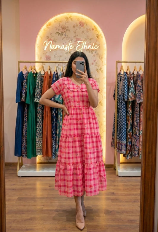 Plaid Maxi Pink