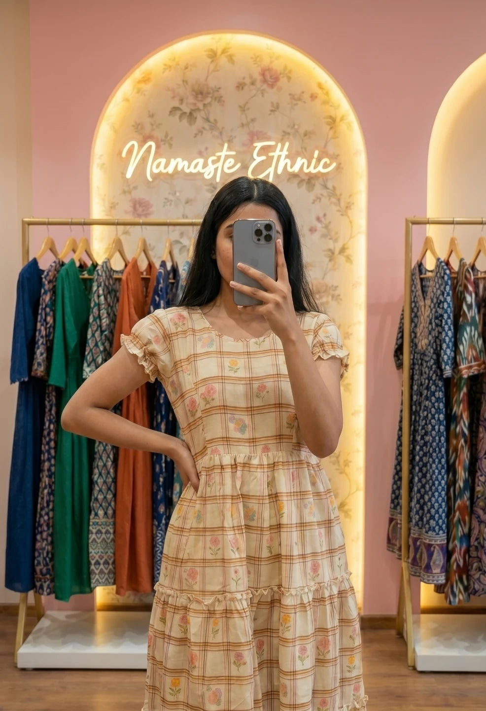 Plaid Maxi Beige