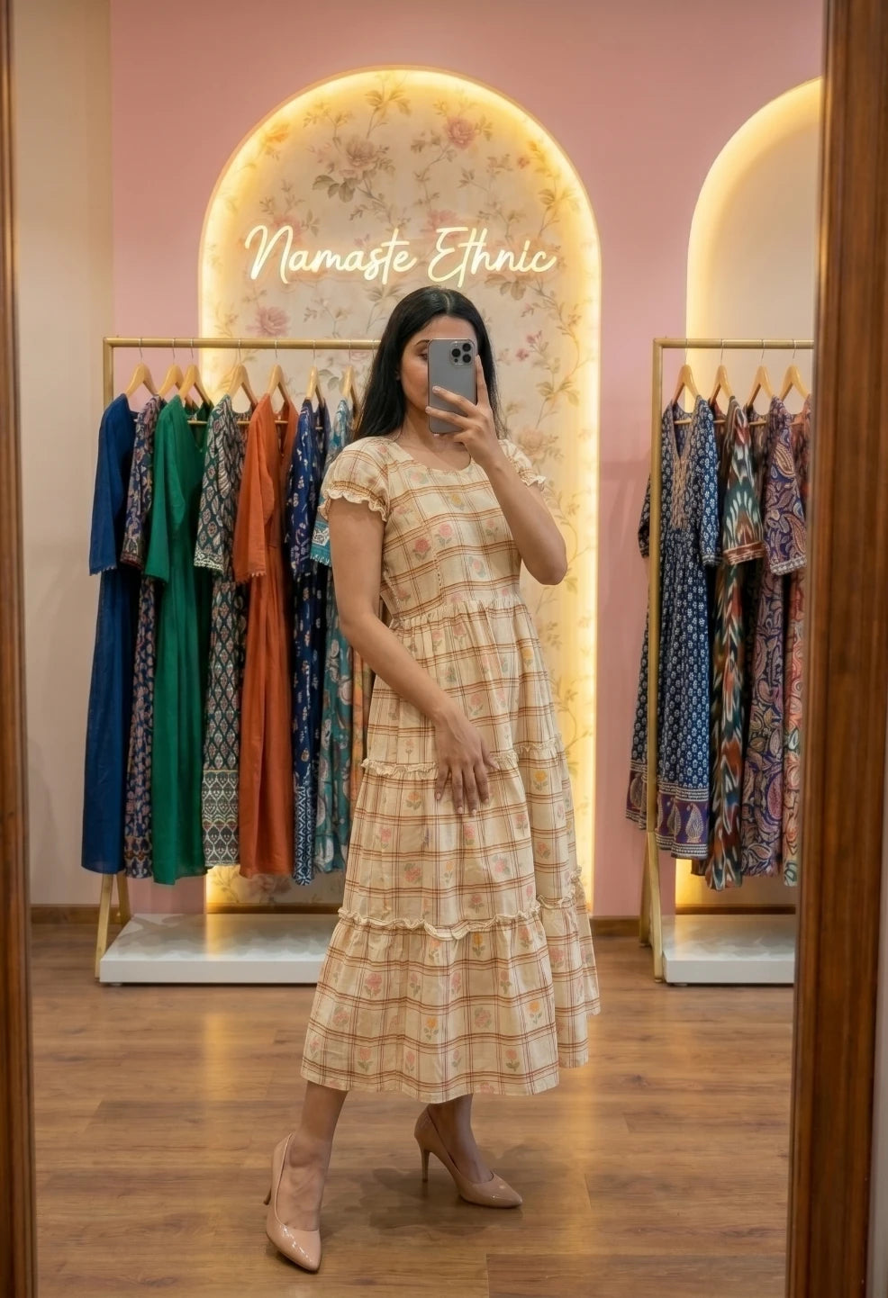 Plaid Maxi Beige