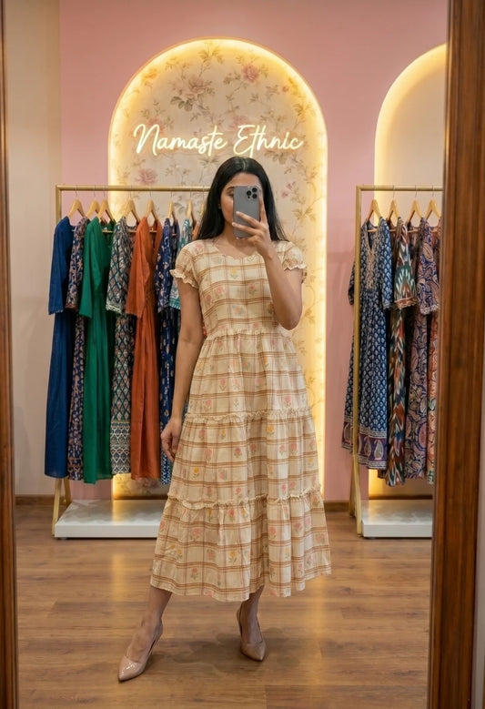 Plaid Maxi Beige