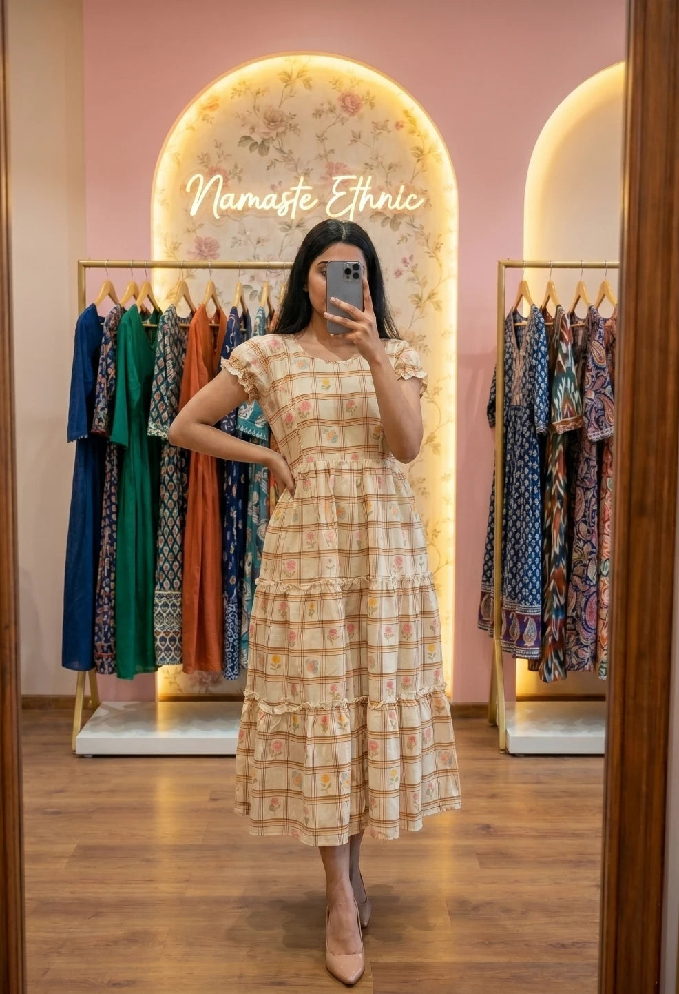 Plaid Maxi Beige